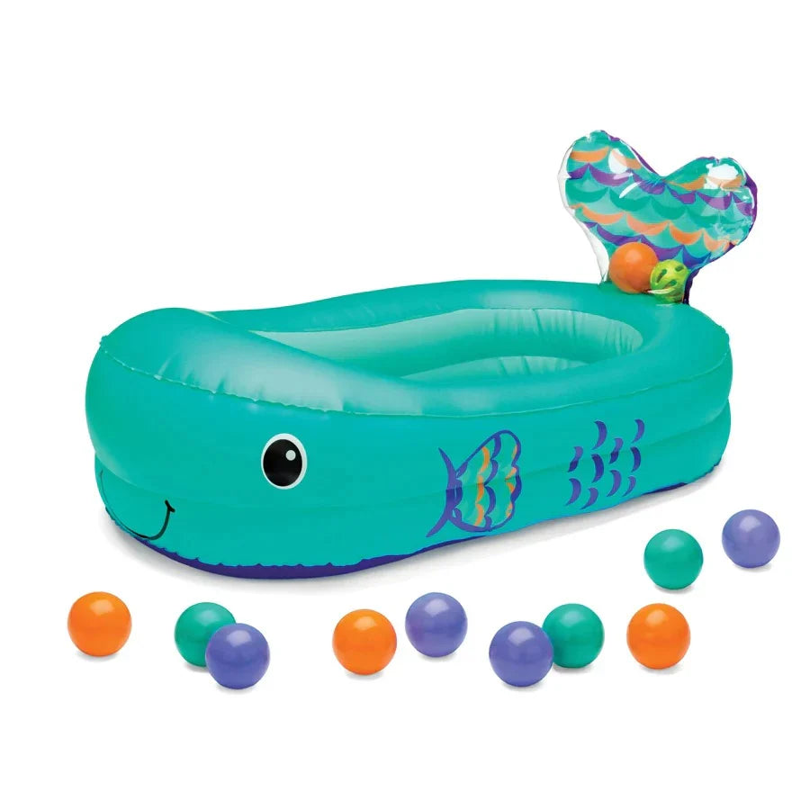 Infantino Whale Bubble Bath with Temperature Sensor Inflatable Bath Tub (Teal)