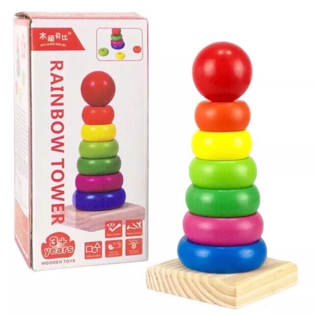 Wooden Rainbow Stacker Small Size