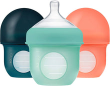 Load image into Gallery viewer, Boon Set of 3 Nursh Silicone Baby Feeding Bottle (with Pouches) 4oz
