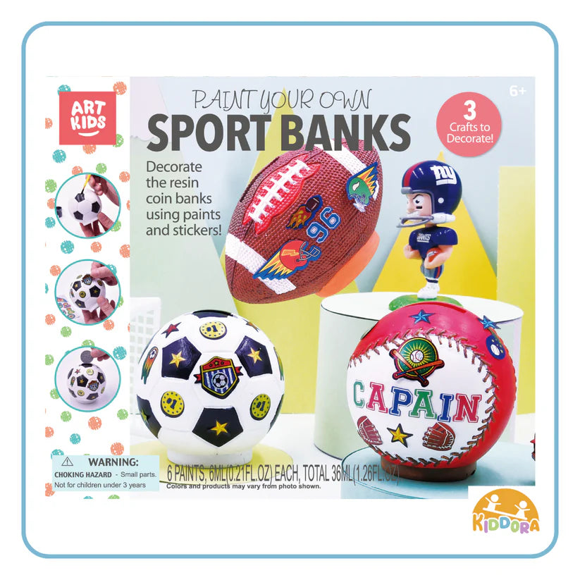 Kiddora ArtKids Sports Coin Bank (Paint Your Own)