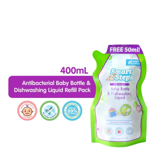 Smart Steps Baby Bottle and Dishwashing Liquid (350mL + 50mL FREE)