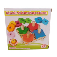 Load image into Gallery viewer, Wooden Colorful Wisdom Shape Column
