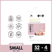 Load image into Gallery viewer, Applecrumby AirPlus 100% Chlorine-Free Tape Diapers
