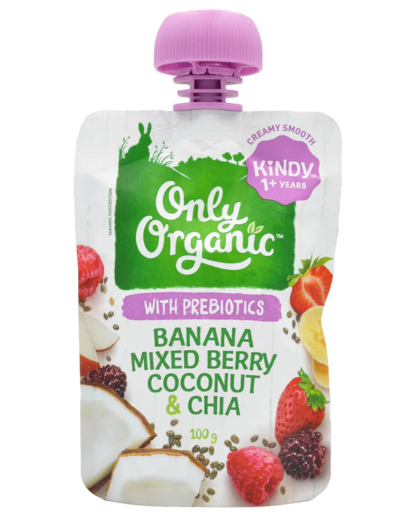 Only Organic Banana Mixed Berry Coconut & chia  100g (1-5yrs)