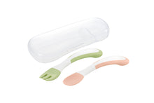 Load image into Gallery viewer, Richell TLI Easy Grip Spoon and Fork with Case
