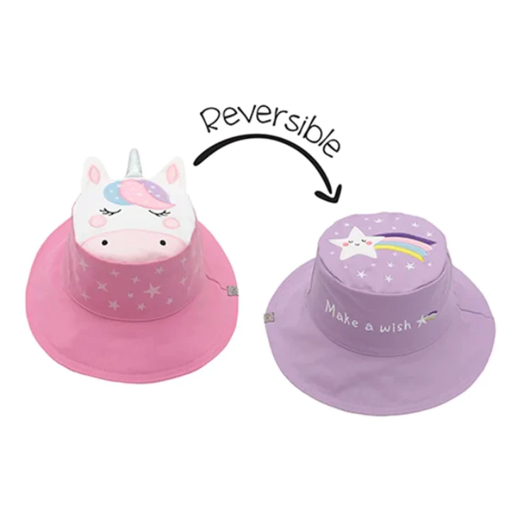 FlapjackKids Baby/Toddler UPF50 Reversible 3D Cotton Bucket Hat