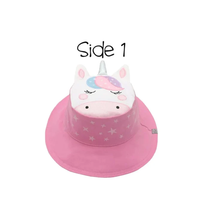 Load image into Gallery viewer, FlapjackKids Baby/Toddler UPF50 Reversible 3D Cotton Bucket Hat
