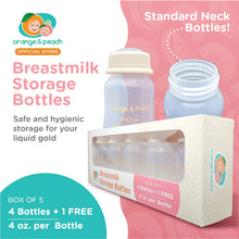 Load image into Gallery viewer, Orange and Peach Standard Neck Breastmilk Storage Bottles
