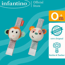 Load image into Gallery viewer, Infantino Wrist Rattles - Monkey / Panda
