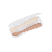 Load image into Gallery viewer, Beaba 1st Age Silicone Spoons with case
