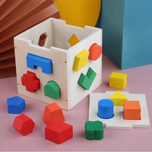 Load image into Gallery viewer, Wooden Fifteen Hole Shape Intelligence Box
