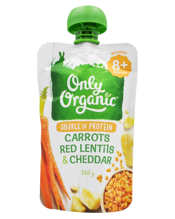 Only Organic Carrots Red Lentils & Cheddar 120g (8+months)