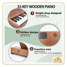 Load image into Gallery viewer, Kiddora Mini Maestro Jr.: Wooden Kids Piano with Microphone
