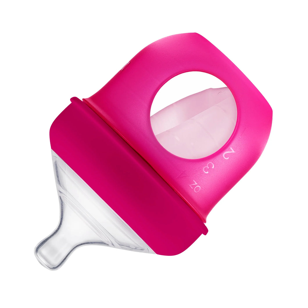Boon Nursh Silicone Baby Feeding Bottle (with Pouch) 4oz