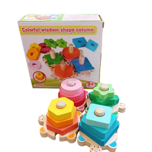 Load image into Gallery viewer, Wooden Colorful Wisdom Shape Column
