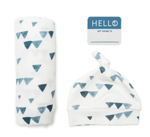 Load image into Gallery viewer, Lulujo Baby Bamboo Bonnet &amp; Swaddle Set
