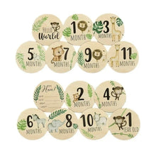 Load image into Gallery viewer, Blooming Wisdom Wooden Round Milestone Set (Double sided)
