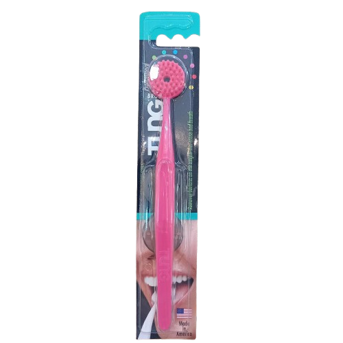 Tung Brush with Cap - Tongue Cleaner   (Colors Vary)