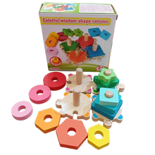 Load image into Gallery viewer, Wooden Colorful Wisdom Shape Column
