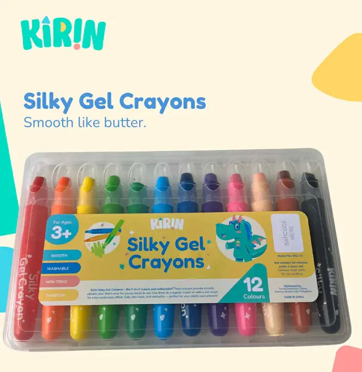 Kirin Silky Gel Crayons Jumbo 12s