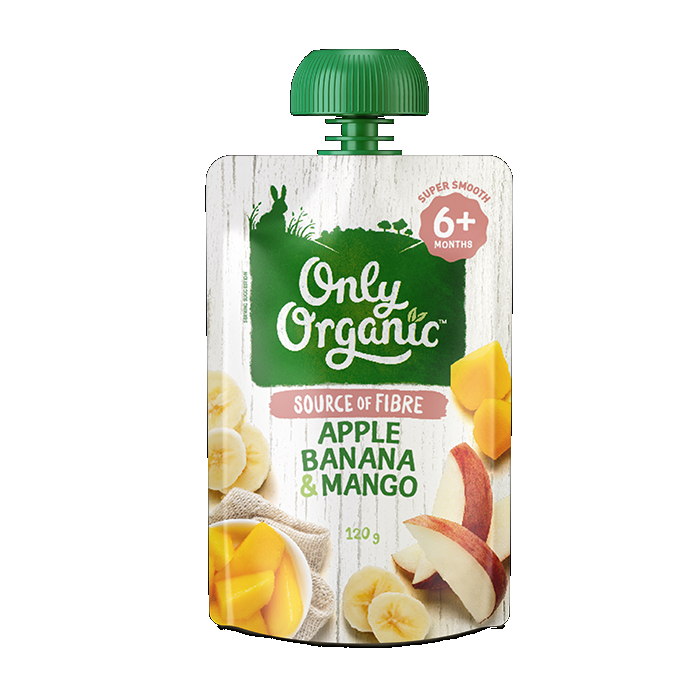 Only Organic Apple, Banana & Mango 120g ( 6+months)