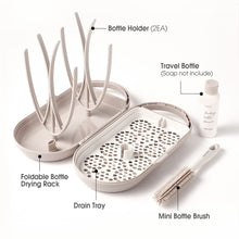 Load image into Gallery viewer, Mother-K Portable Feeding Bottle Drying Rack Set Cream
