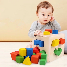 Load image into Gallery viewer, Wooden Fifteen Hole Shape Intelligence Box
