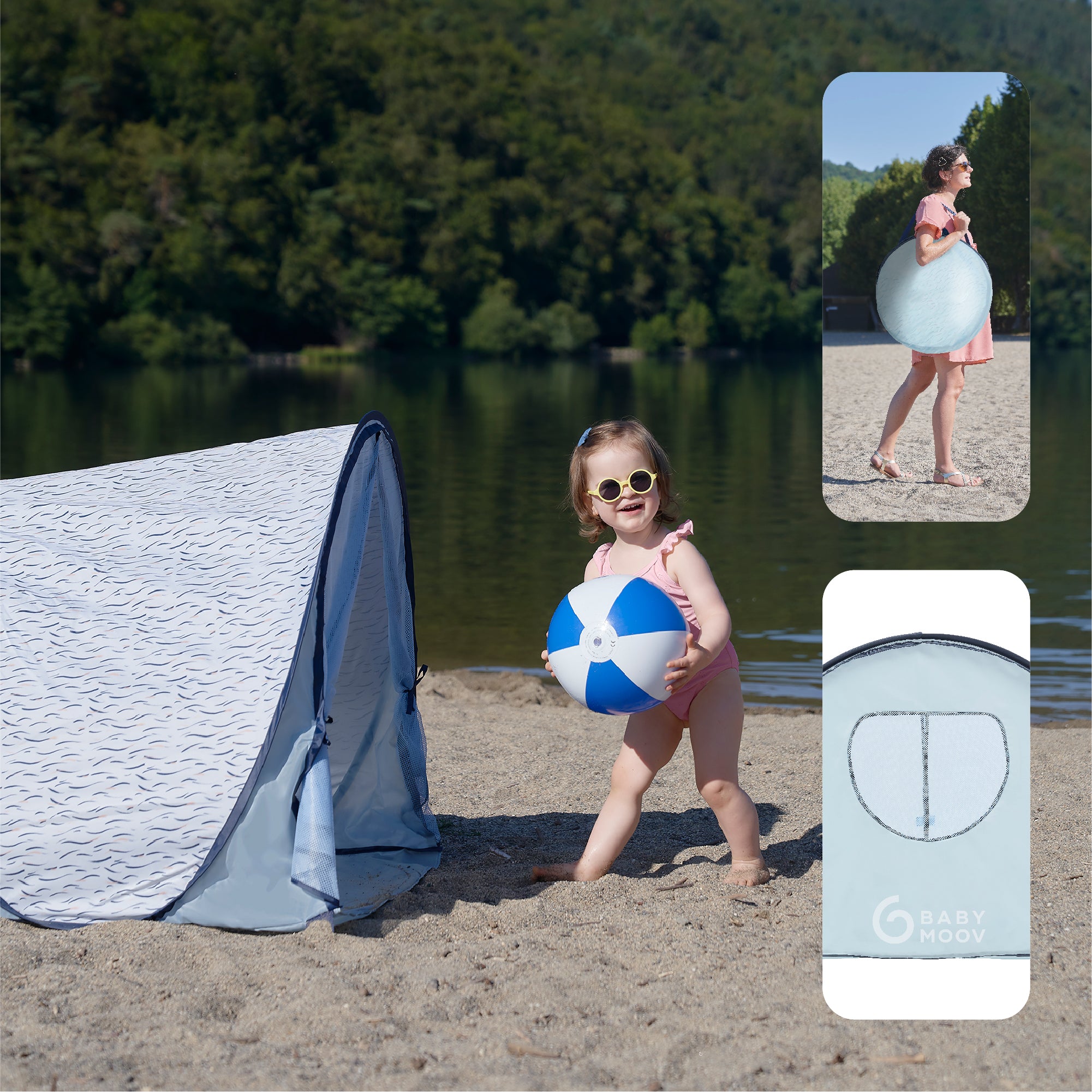 tente babymoov anti uv Anti-UV Tent 50+ UPF Protection Blue Waves – Urban Mom Color:Steel Grey Leather Pedal Accessories Carrying bag and stakes Continental Grand Prix 4-Season
