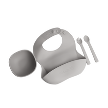Load image into Gallery viewer, Tots &amp; Kisses - Silicone Meal Set - Bib, Bowl, Spoon &amp; Fork
