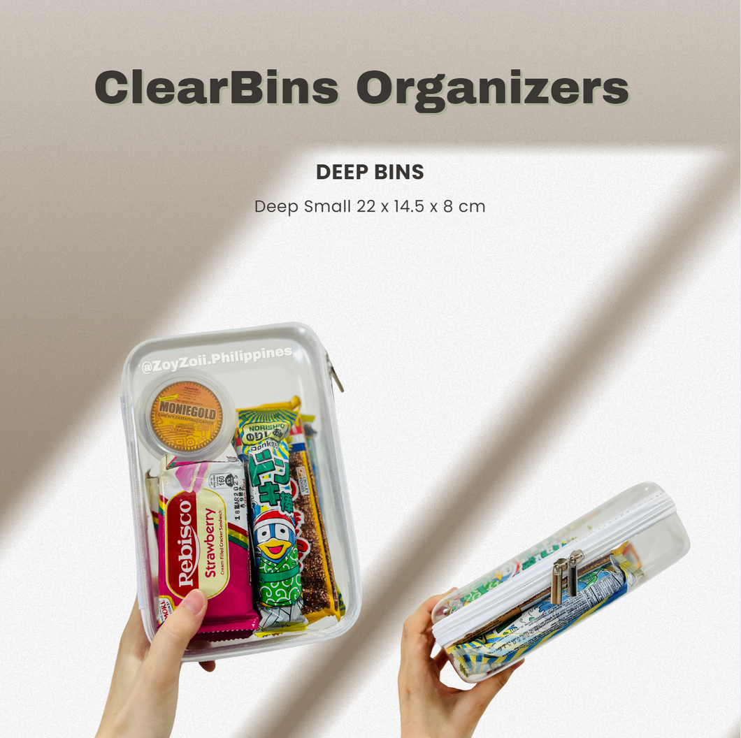Deep ClearBins Hard Shelled Clear Organizers