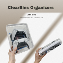 Load image into Gallery viewer, Deep ClearBins Hard Shelled Clear Organizers
