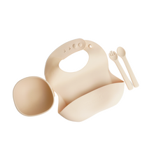 Load image into Gallery viewer, Tots &amp; Kisses - Silicone Meal Set - Bib, Bowl, Spoon &amp; Fork
