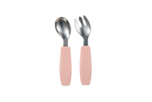 Load image into Gallery viewer, Richell Stainless Steel Easy-Grip Spoon &amp; Fork w/ Case
