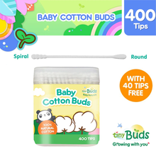 Load image into Gallery viewer, Tiny Buds Natural Baby Cotton Buds (400 Tips)

