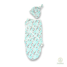 Load image into Gallery viewer, Infant Velcro Swaddle Wrap with Knotted Hat
