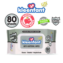 Load image into Gallery viewer, Kleenfant Lite Antibacterial Wipes 80's
