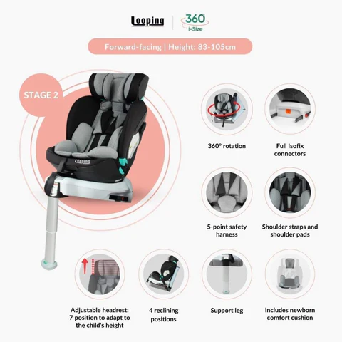 Looping I-size 360 All-in-One Car Seat with Isofix