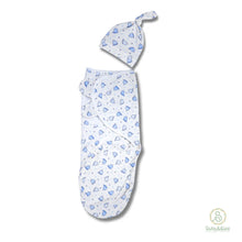 Load image into Gallery viewer, Infant Velcro Swaddle Wrap with Knotted Hat
