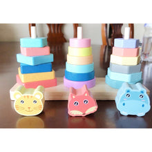 Load image into Gallery viewer, Wooden Colorful Animal Tower Set of Pillars
