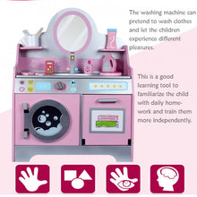 Load image into Gallery viewer, Wooden Toys Laundry Washing Machine Table
