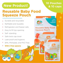 Load image into Gallery viewer, Orange and Peach Reusable Baby Food Squeeze Pouch
