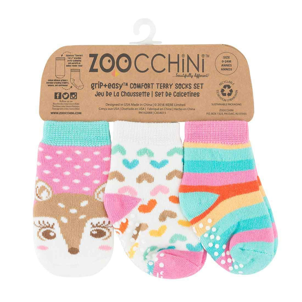 Zoocchini - Grip+easy 3 pc Comfort Terry Sock Sets
