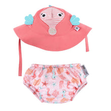 Load image into Gallery viewer, Zoocchini Swim Diaper &amp; Sunhat Sets (Large 12-24months)
