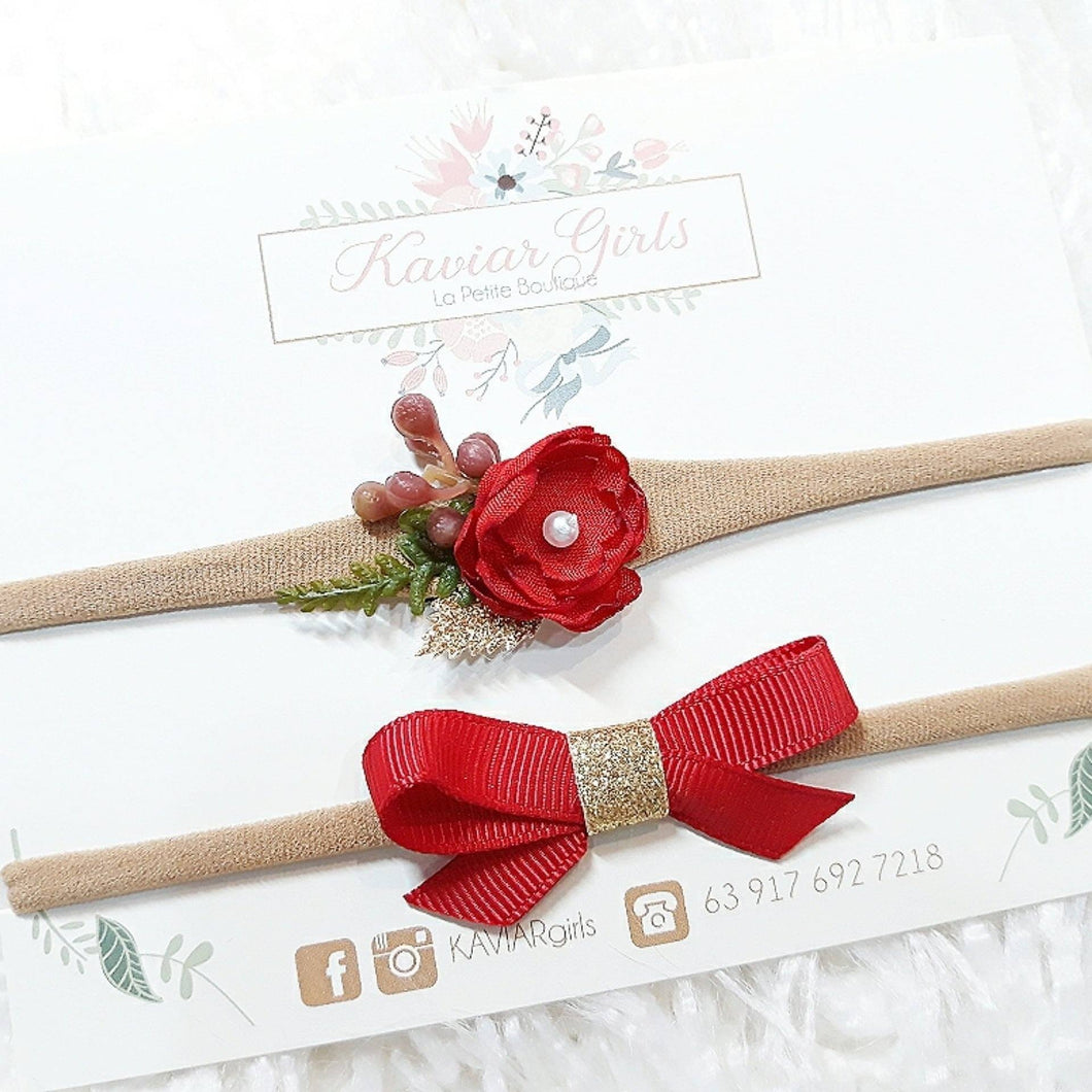 Kaviar Girls - Christmas Bow Set One Size