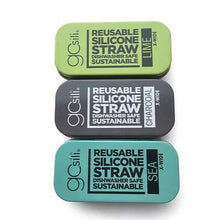 Load image into Gallery viewer, GoSili Reusable Wide Silicone Straw with Travel Tin Case

