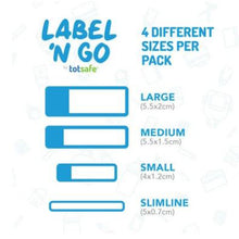 Load image into Gallery viewer, Totsafe Label &#39;N Go Write On Self-Laminating Stickers 74&#39;s
