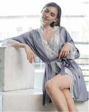 Load image into Gallery viewer, Feminism Clothing - Luna Lounge Wear Silk Robe Set 5pcs
