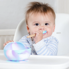 Load image into Gallery viewer, EasyTots Unicorn Suction Bowl and Bamboo Spoon Set
