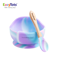 Load image into Gallery viewer, EasyTots Unicorn Suction Bowl and Bamboo Spoon Set
