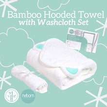 Load image into Gallery viewer, Nuborn Bamboo Hooded Towel And Wash Cloth Set
